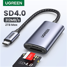 Ugreen 80888,Đầu đọc thẻ SD/TF chuẩn USB Type C Chính hãng Cao Cấp