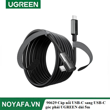 UGREEN 90629 Cáp nối USB-C sang USB-C góc phải UGREEN dài 5m (Đen) cao cấp