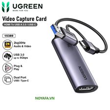 USB Capture HDMI, live streaming 2K@30Hz HDMI sang USB 3.0, Type-C Ugreen 15389-CM629 cao cấp